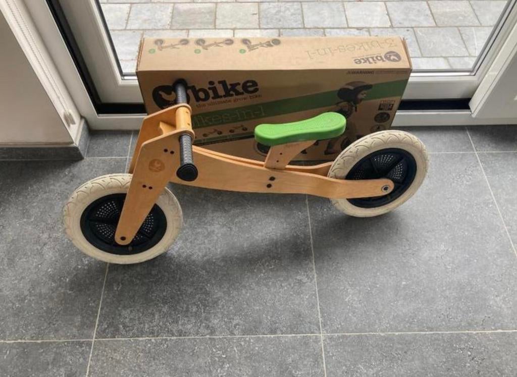 Wishbone 3-in-1 loopfiets compleet + doos + extra roze zadel, Ophalen, Zo goed als nieuw, Loopfiets