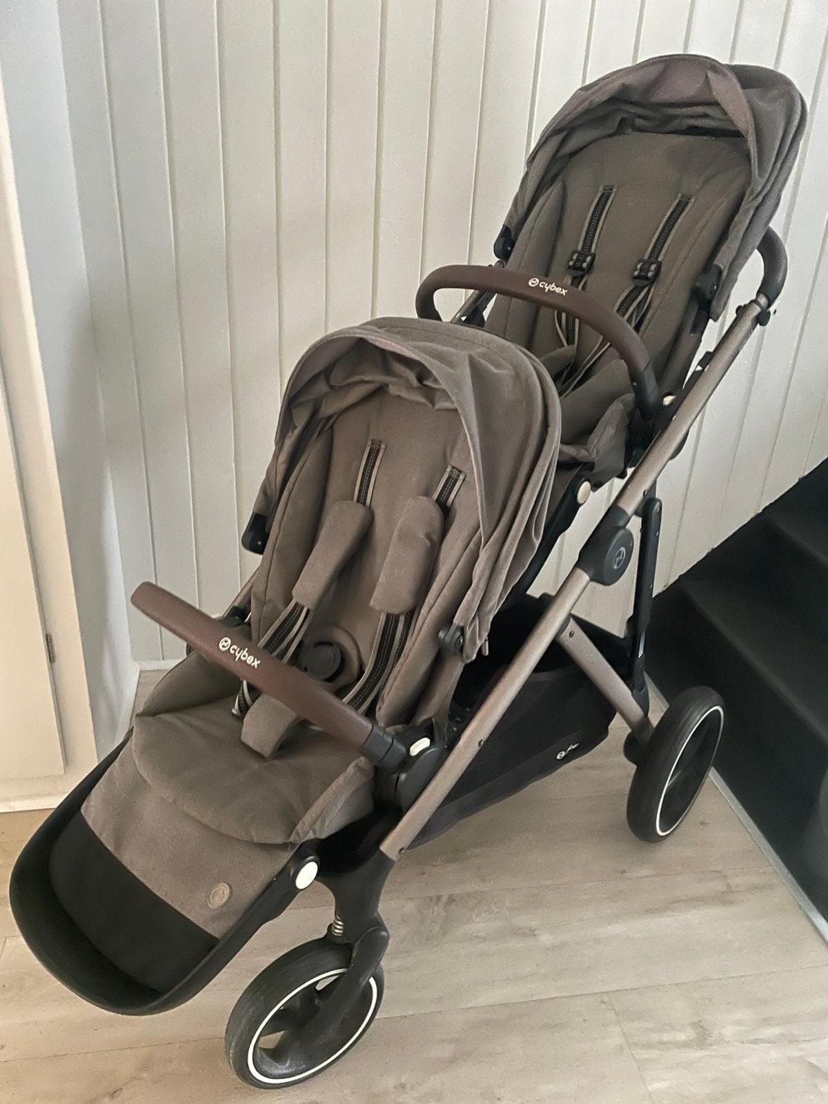 Cybex Gazelle S duo: draagmand + 2 zitjes + 2 regenhoezen, Ophalen, Zo goed als nieuw, Duomodel