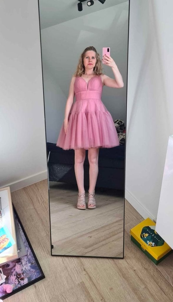 Feest kleed, Ophalen, Cocktailjurk, Zo goed als nieuw, Roze