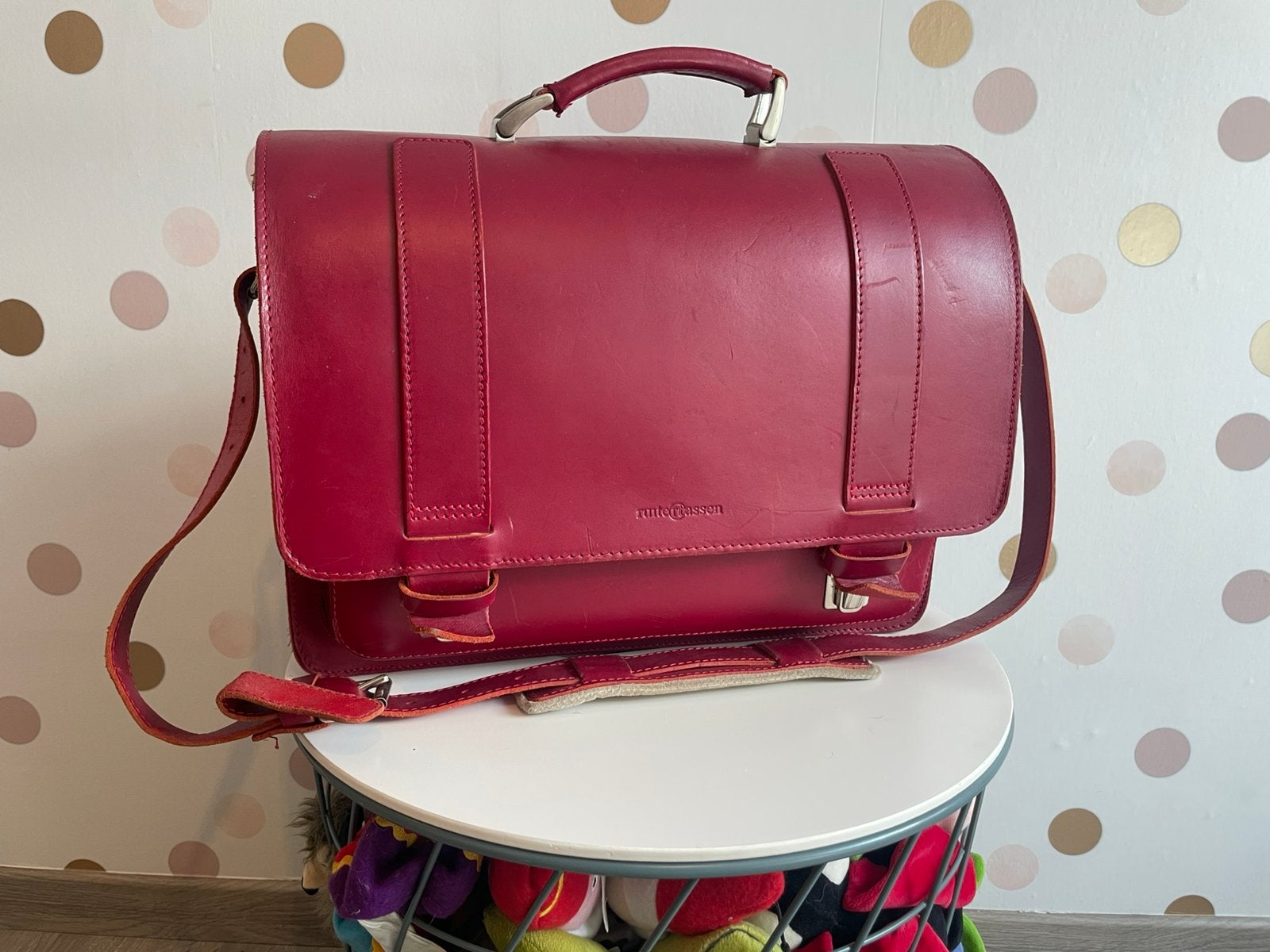 Leren boekentas Ruiter, Bijoux, Sacs & Beauté, Sacs | Sacs Femme, Enlèvement ou Envoi, Utilisé, Rouge, Autres types