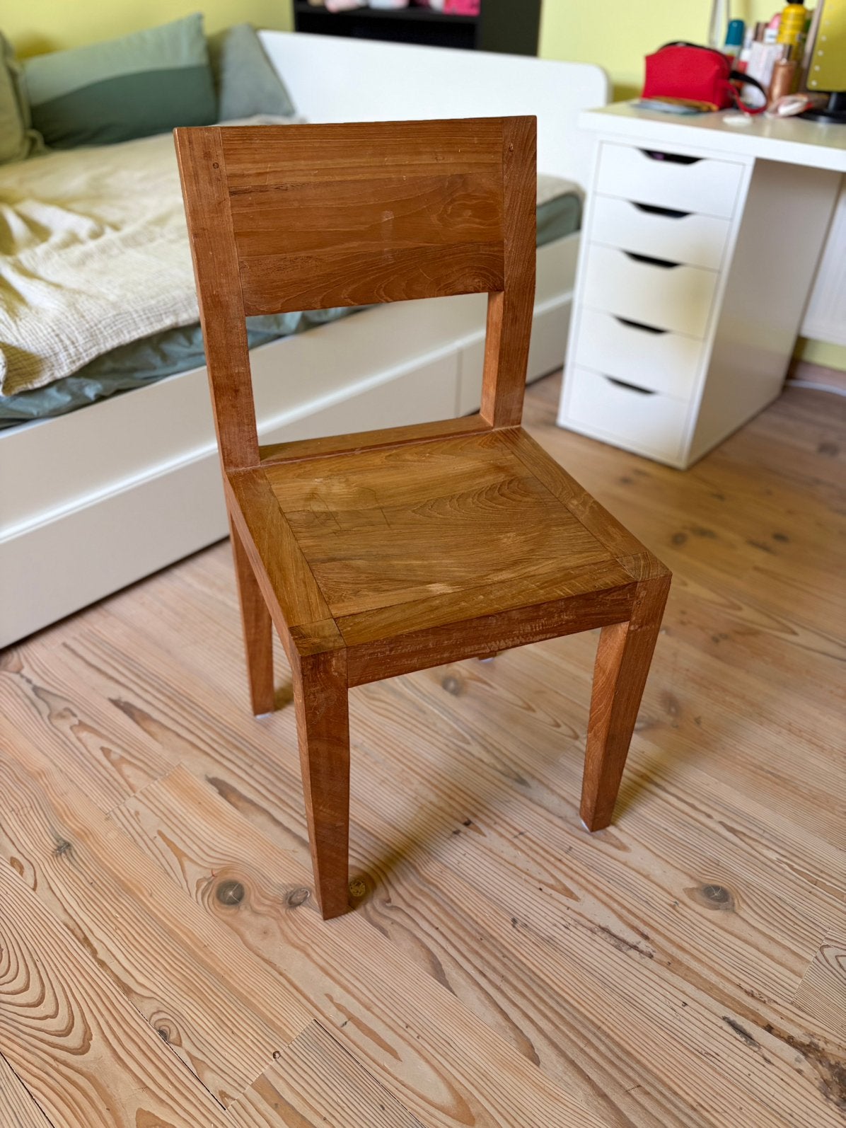 Teak stoelen te koop. (Deftige) 5 stuks, Enlèvement, Bois, Landelijk, Brun
