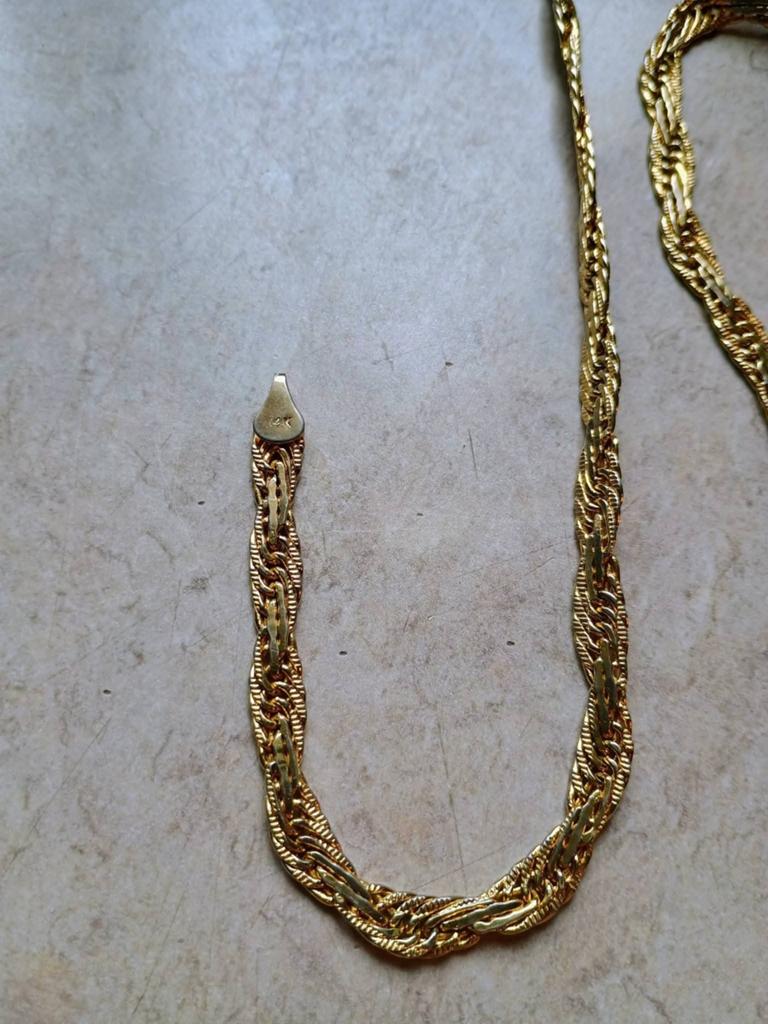 14 karaats gouden ketting, Handtassen en Accessoires, Kettingen, Goud, Goud, Ophalen