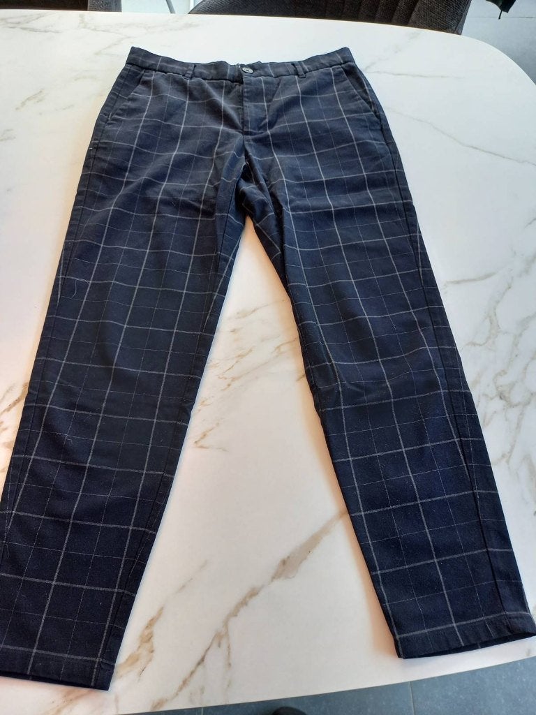 Donkerblauwe broek - maat 38, Enlèvement, Porté, Taille 46 (S) ou plus petite, Bleu