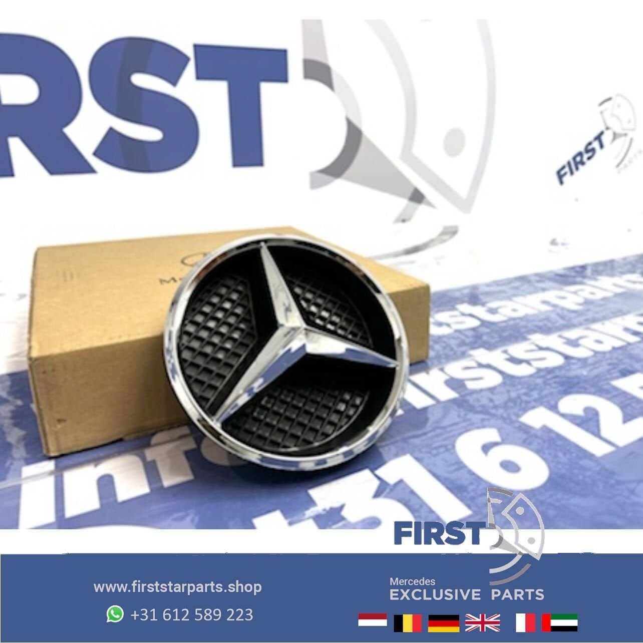 GRIL LOGO STER CHROOM W176 W246 W117 W205 W213 W156 W217 W22, Utilisé, -, -, Enlèvement ou Envoi