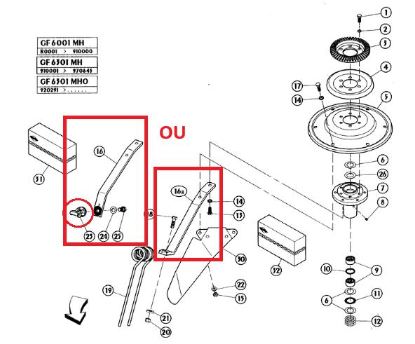 Faneuse Kuhn GF 6301 MH - Recherche pièces, Zakelijke goederen, Landbouw | Werktuigen, Veehouderij, Overige, Overige typen, Ophalen