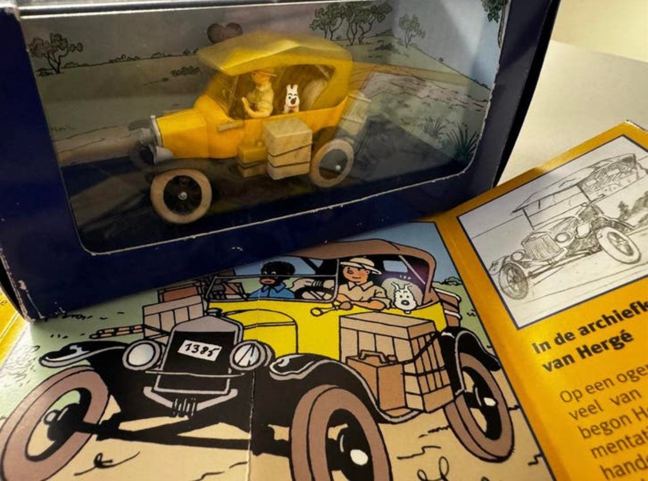 Kuifje auto 1:43. De t ford uit kuifje in afrika, Verzamelen, Ophalen of Verzenden, Kuifje, Zo goed als nieuw