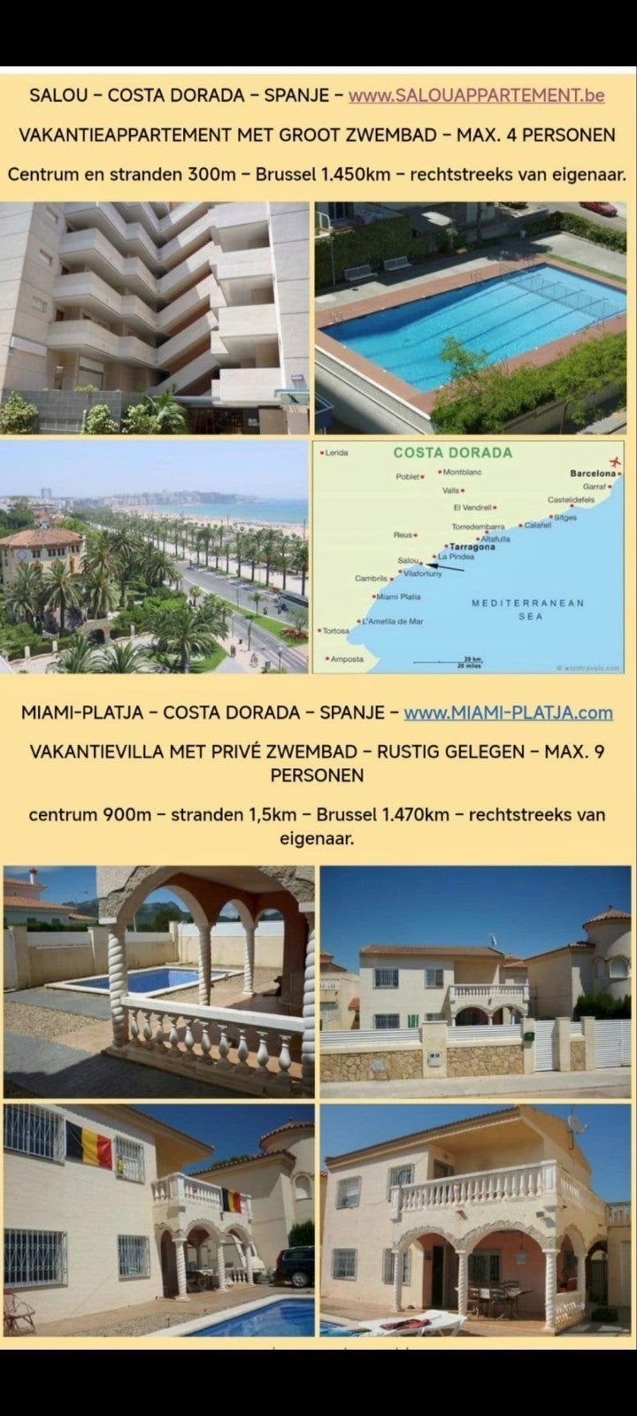 Huis en appartement te huur Spanje Costa Dorada, Eigenaar, Internet, Aan zee