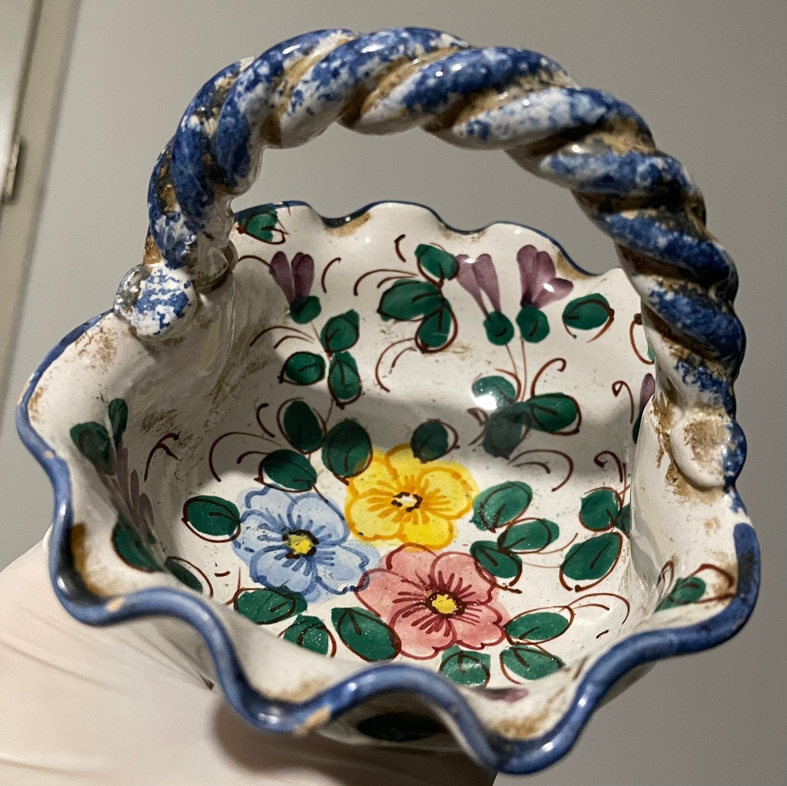 Panier en céramique de style italien vintage, Enlèvement ou Envoi