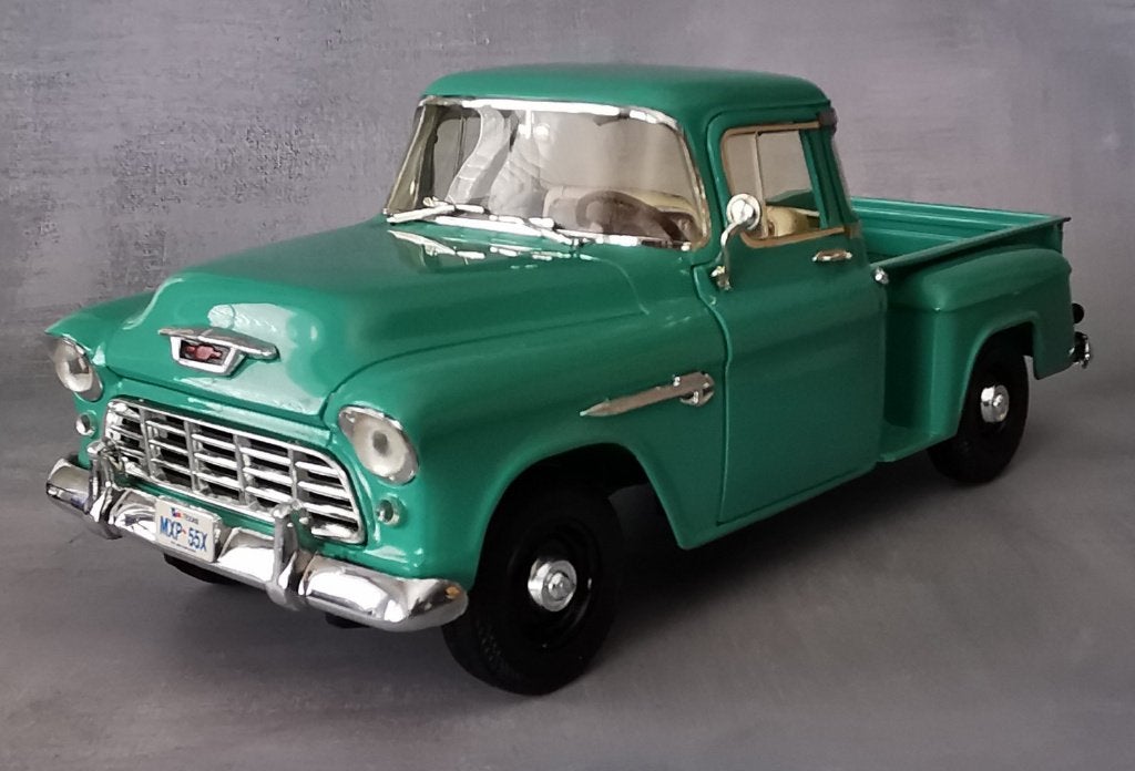 ERTL 1/18 - 1957 Pickup Chevy Stepside (vert océan), Enlèvement ou Envoi, Comme neuf, Voiture, ERTL