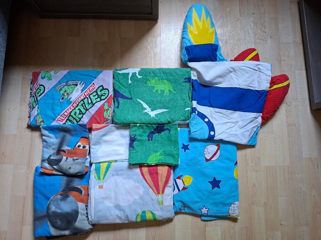 Pakket met 5 dekbedovertrekken voor eenpersoonsbed, Enlèvement ou Envoi, Comme neuf, Autres couleurs, Housse de couette
