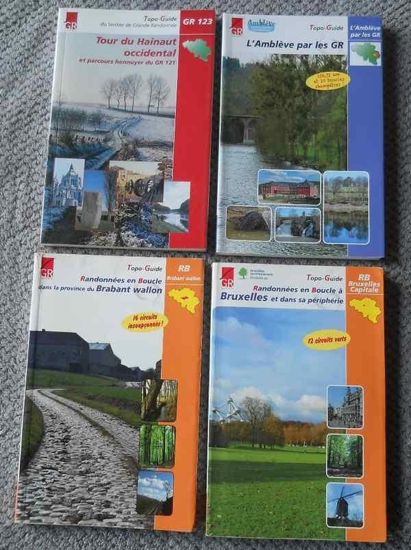4 topo-guides à Bruxelles et en Wallonie, Enlèvement ou Envoi, Utilisé, Benelux, Guide de balades à vélo ou à pied