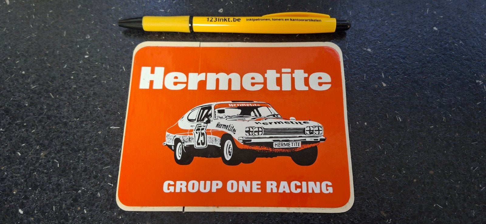 sticker autorally 1974 Hermetite Ford Capri Mk2 3.0 GT, Verzamelen, Ophalen of Verzenden, Zo goed als nieuw, Auto of Motor