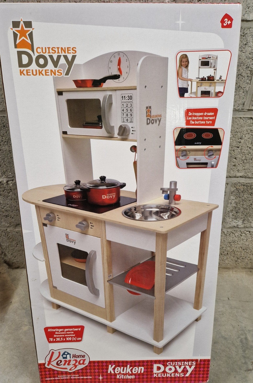 Speelkeuken in hout, Kenza Home (Dovy), NIEUW! In de doos!, Ophalen, Nieuw, Hout, Speelkeuken