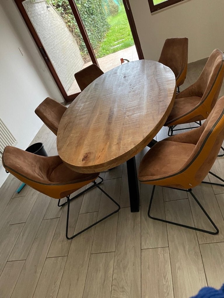 eettafel met stoelen, Ophalen, 150 tot 200 cm, 200 cm of meer, Zo goed als nieuw
