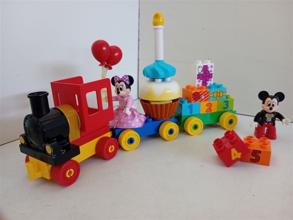 Lego Duplo 10597: Mickey & Minnie verjaardagstrein, Ophalen of Verzenden, Zo goed als nieuw, Complete set, Compleet