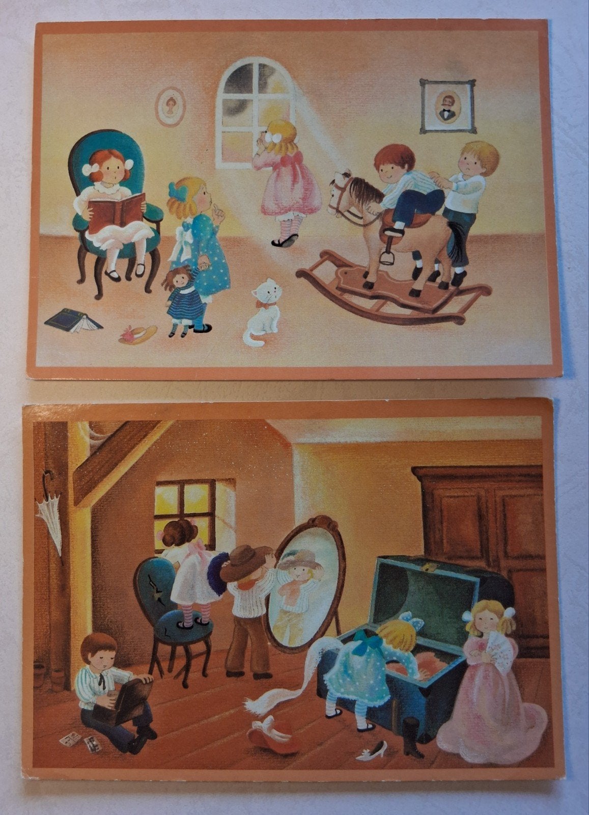 4 Fantasie postkaarten, Verzamelen, Postkaarten | Themakaarten, Ophalen of Verzenden