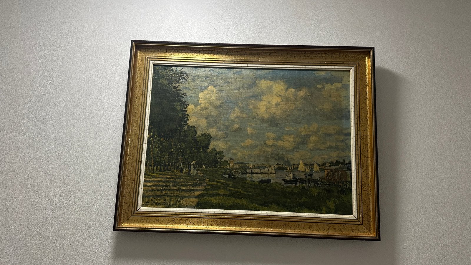 Schilderij  "Le Bassin d'Argenteuil", Antiek en Kunst, Ophalen, Olieverf