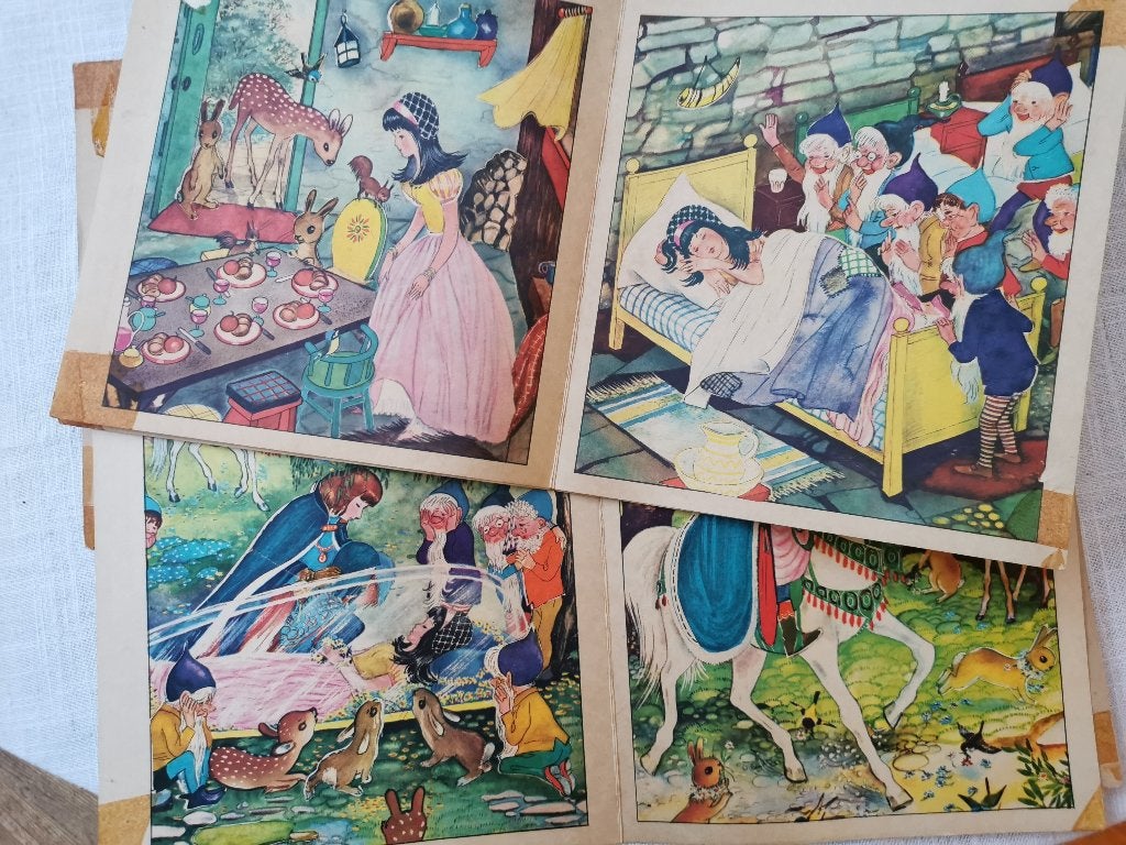 Sneeuwwitje in 10 platen. Vintage., Gelezen, Jongen of Meisje, Ophalen of Verzenden, 4 jaar