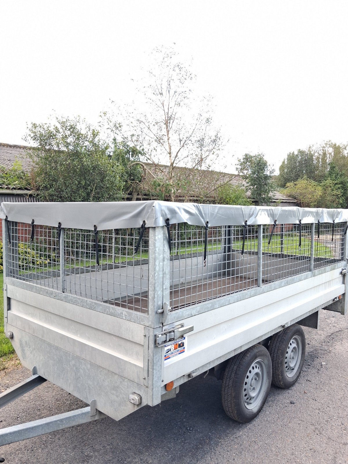 Remorque à double essieu de 750 kg 3m x 1m50 Avec filets à f, Autos : Divers, Enlèvement, Comme neuf