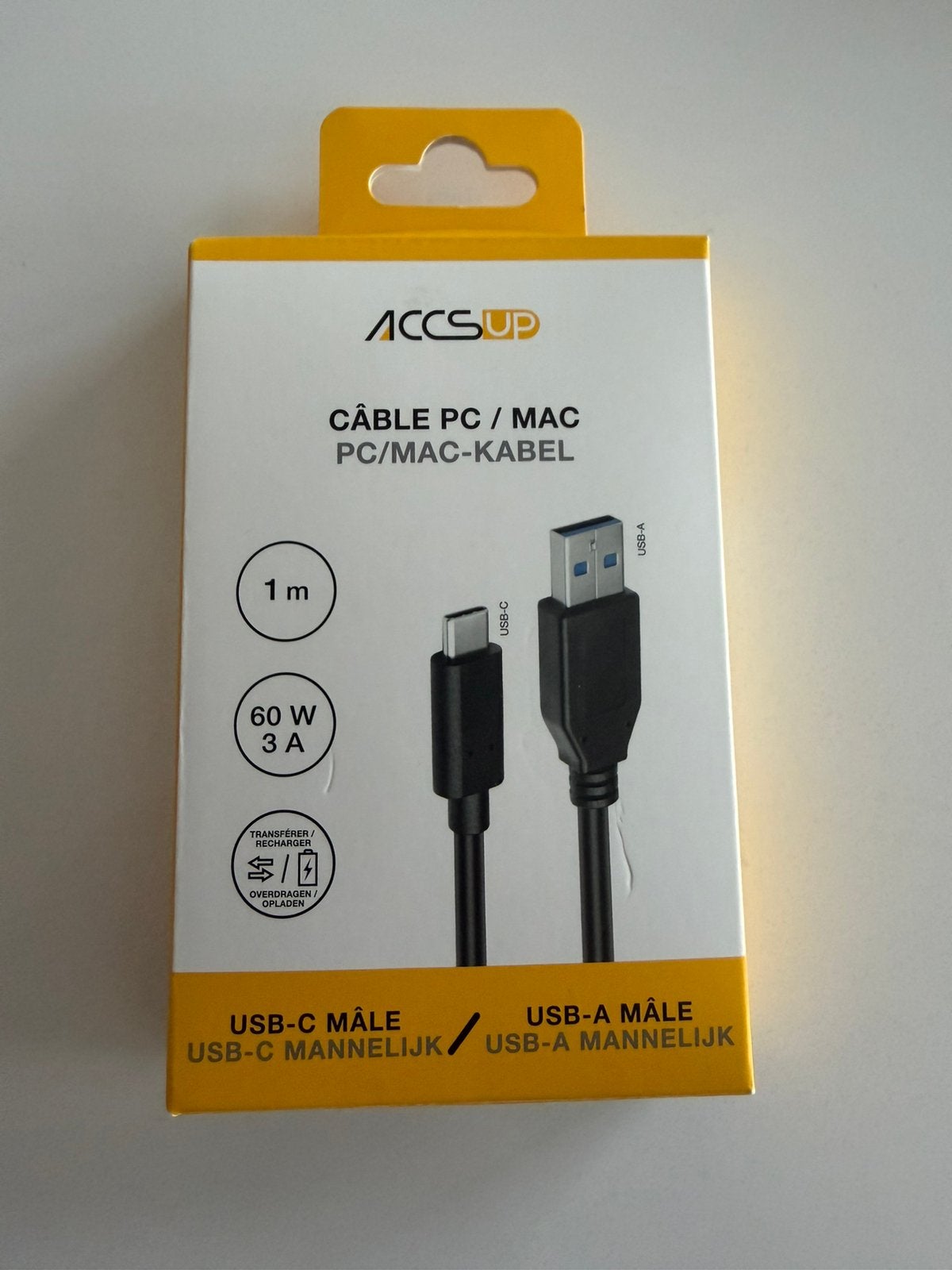 Kabel usb-c male naar usb-a maile 1 meter, Telecommunicatie, Mobiele telefoons | Telefoon-opladers, USB-A, Ophalen, Zo goed als nieuw