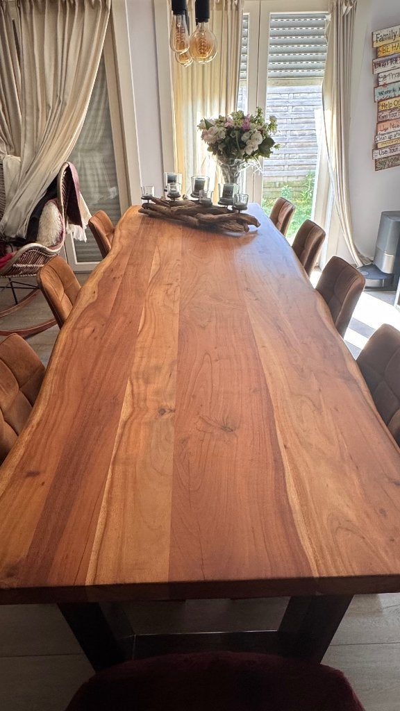 Eettafel boomstam, Huis en Inrichting, Tafels | Eettafels, Ophalen, Gebruikt, 100 tot 150 cm, 200 cm of meer