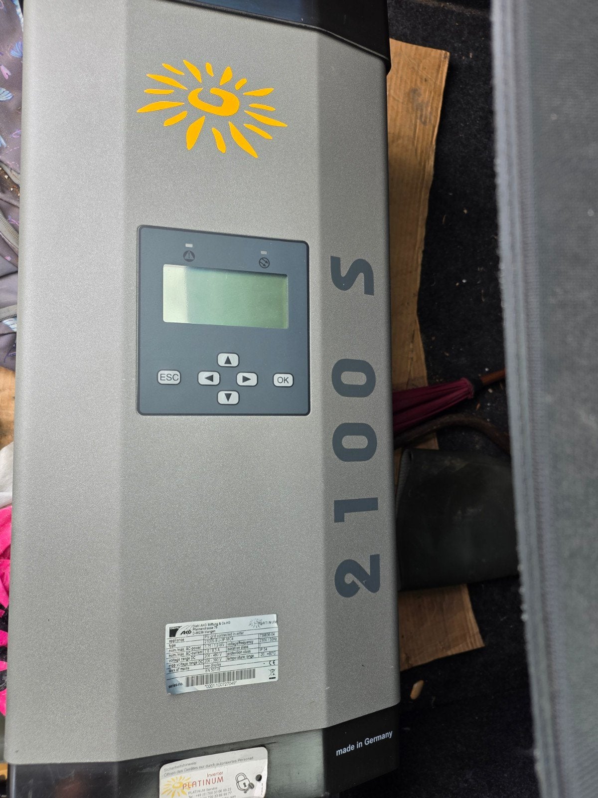 Diehl ako 2100s omvormer, Ophalen