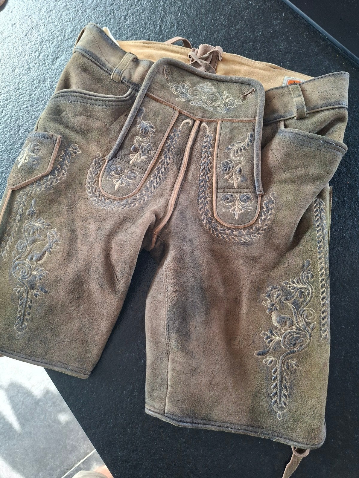 lederhose echt leer (maat 46), Kleding | Heren, Ophalen of Verzenden