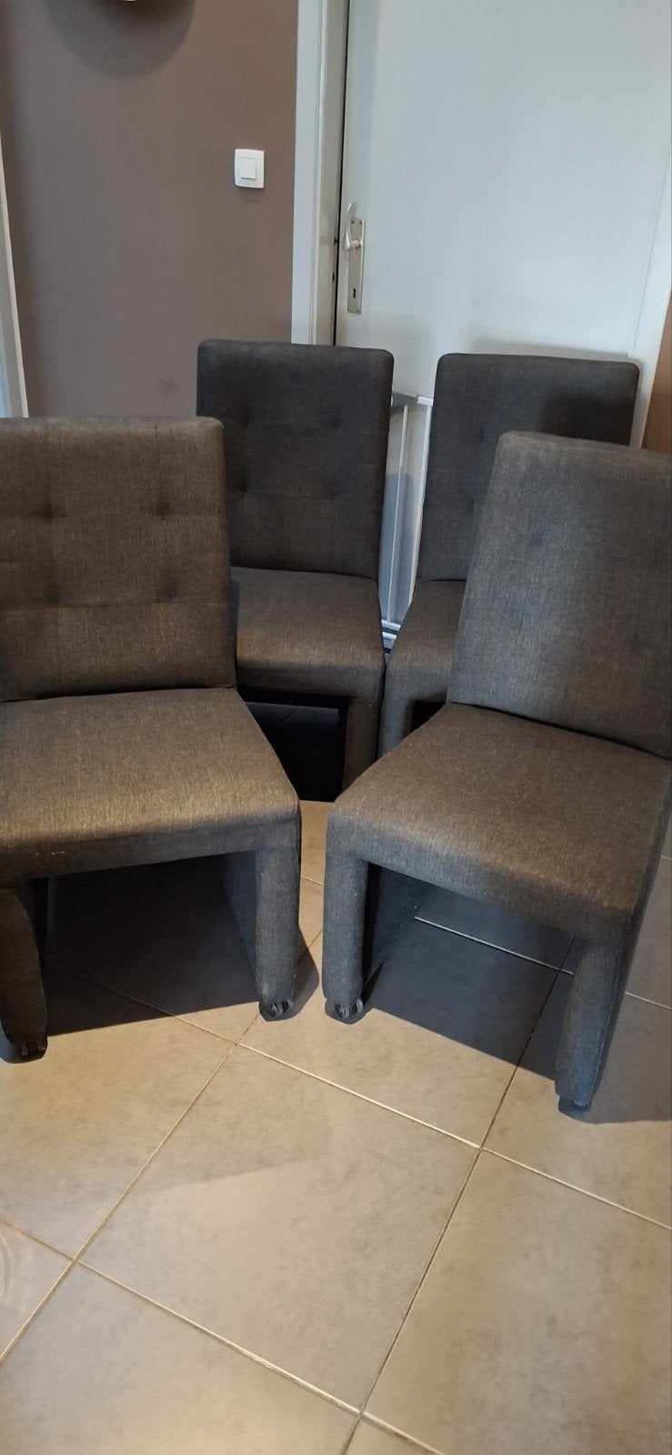 Stoffen stoelen met wieltjes - nieuw, Ophalen, Zwart, Nieuw, Vier
