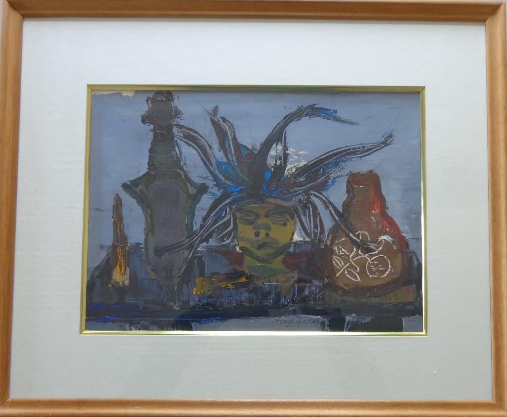 JACK GODDERIS / STILLEVEN / OLIEVERF KARTON / 48x58cm KADER, Enlèvement ou Envoi