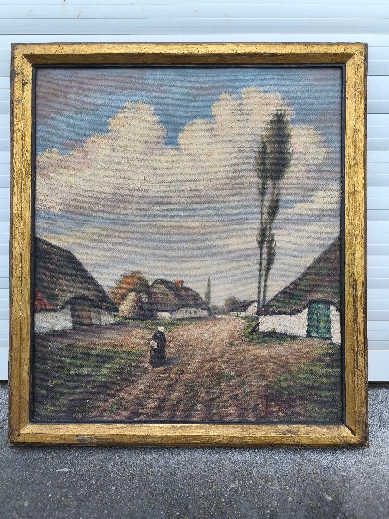 Huile sur toile signe Prosper de roover, Antiek en Kunst, Kunst | Schilderijen | Klassiek, Ophalen of Verzenden, Doek