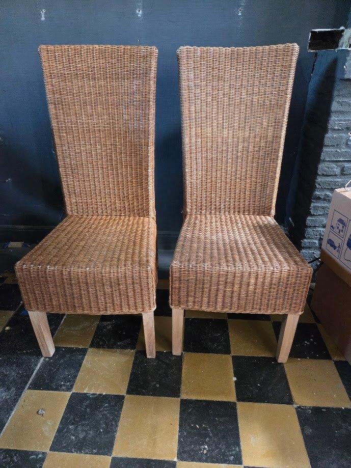 RIETEN STOELEN, Huis en Inrichting, Stoelen, Ophalen, Gebruikt, Bruin, Riet of Rotan