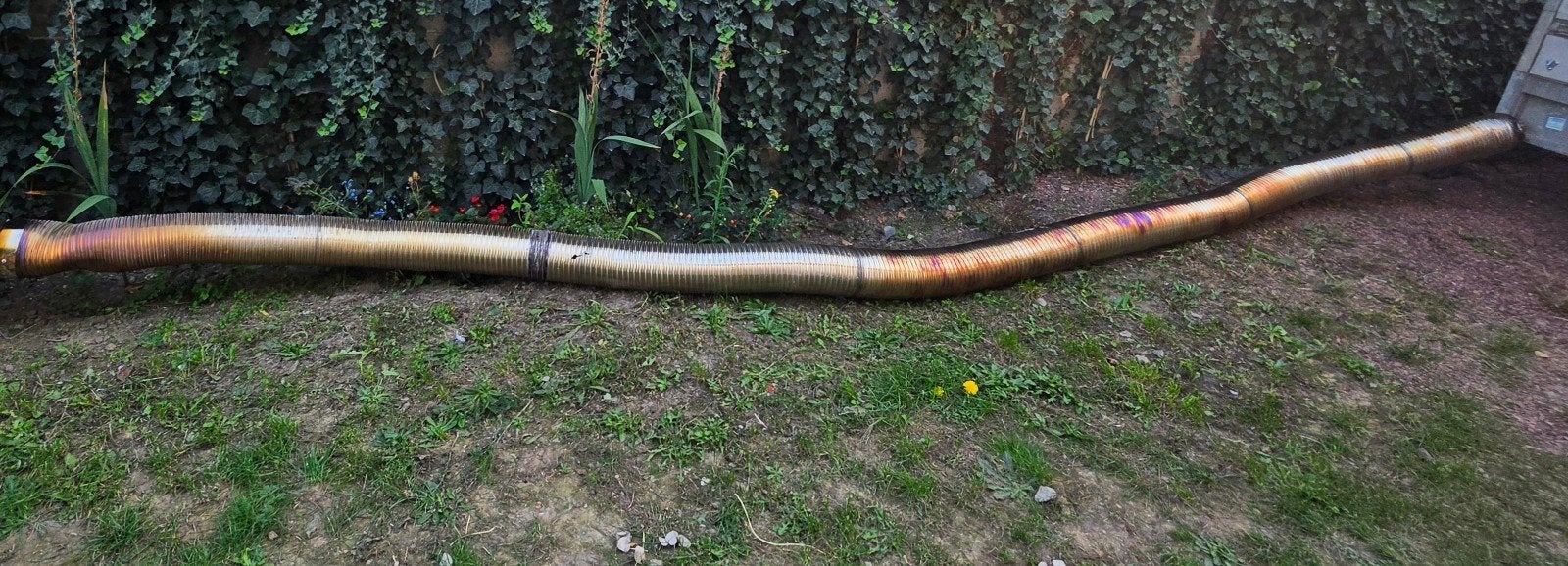 Dubbelwandige inox flex schouwbuis Ø 180mm (6,50m), Ophalen, Zo goed als nieuw, Houthaard