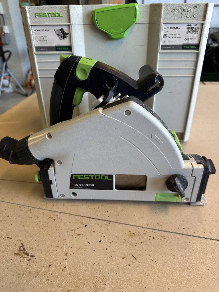Festool - Scie plongeante ts 55 Rebq + lames, 1200 watts ou plus, 30 à 70 mm, Enlèvement, Utilisé