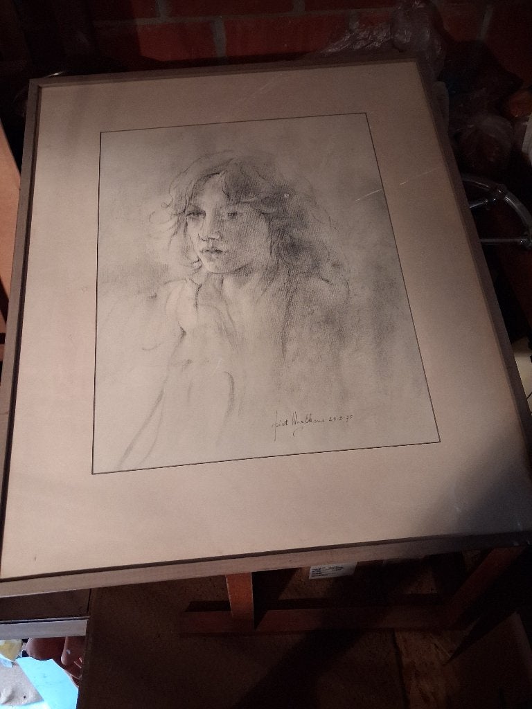 Pentekening, Ophalen, Tekening, Pentekening, Gesigneerd