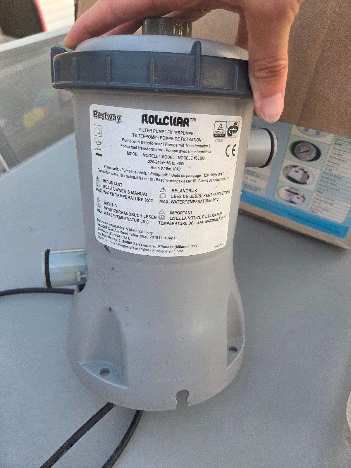 Bestway flowclear pomp, Ophalen
