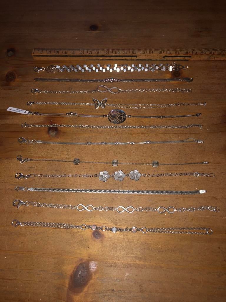 Bracelets argent 925, Enlèvement, Utilisé, Argent, Argent