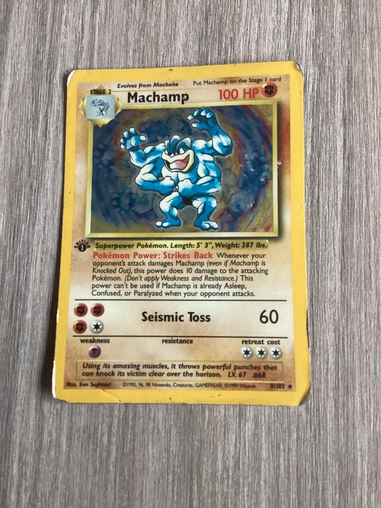 Pokémonkaart Machamp 8/102, Hobby en Vrije tijd, Verzamelkaartspellen | Pokémon, Ophalen, Gebruikt