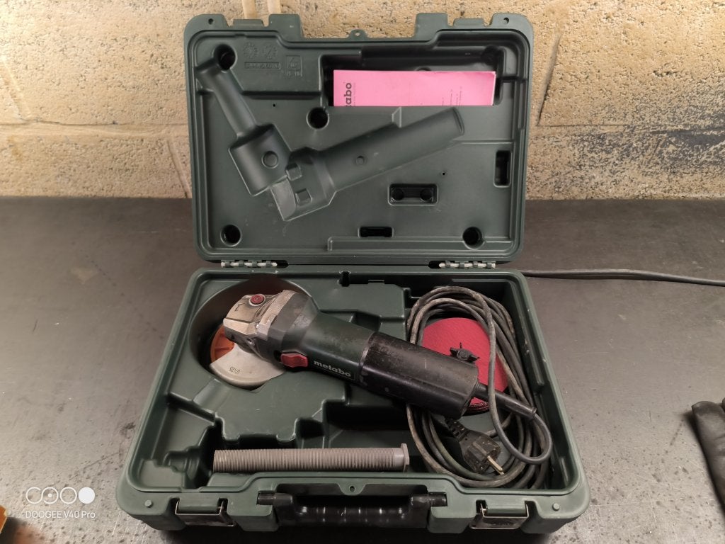 Meuleuse d'angle Metabo 1400W — en coffret en état de marche, Bricolage & Construction, Outillage | Ponceuses, Utilisé, Autres types