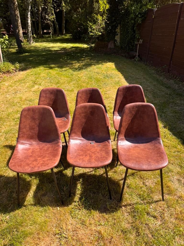 Mxsofa tafelstoel 6x, Huis en Inrichting, Stoelen, Ophalen, Kunststof, Gebruikt, Bruin