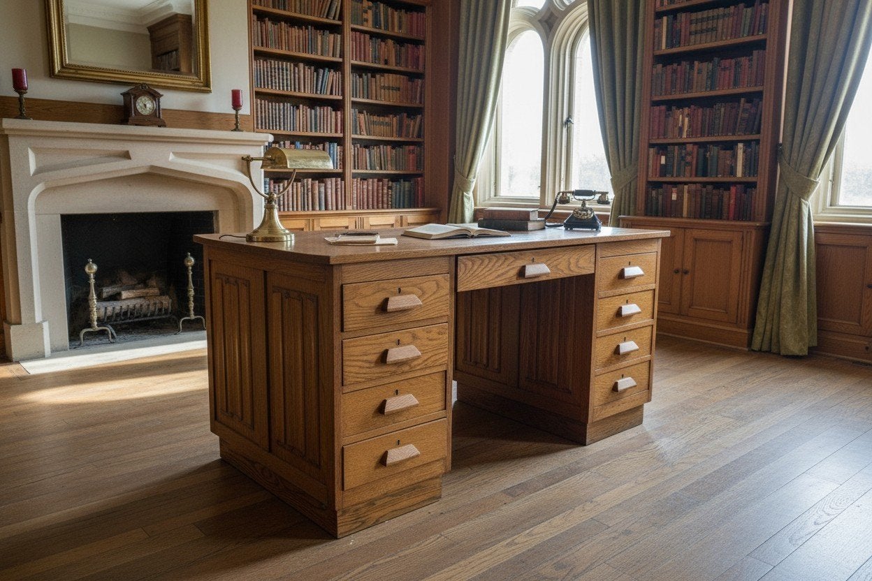 Bureau/bureau/bureau vintage en bois massif, Enlèvement ou Envoi