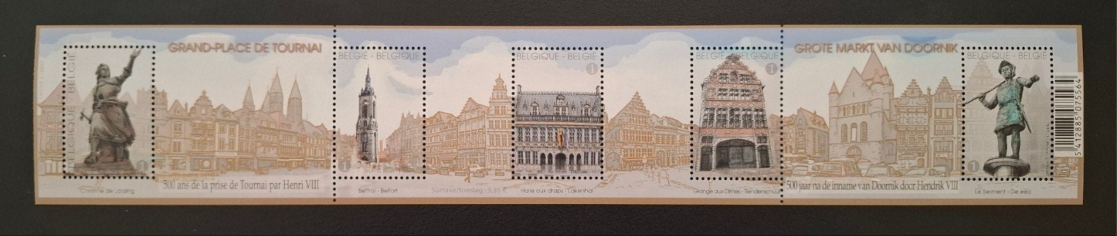 Belgique : COB 4372/76-BL212 ** Tournai 2013., Sans timbre, Neuf, Enlèvement ou Envoi, Non oblitéré