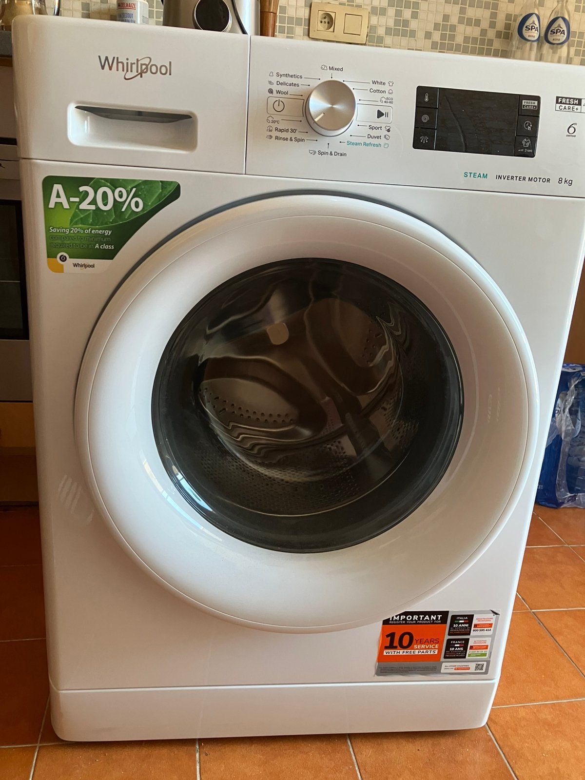 Zo goed als nieuwe Whirlpool wasmachine (8kg), Elektronische apparatuur, Wasmachines, Ophalen, Zo goed als nieuw