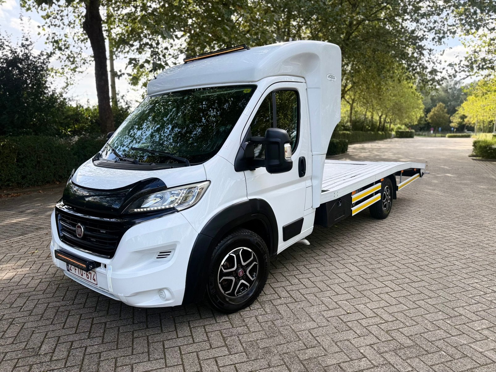 Fiat Ducato 3.0 Depannage Autotransporter Airco CarPlay Ruil, Auto's, Euro 5, Zwart, Wit, Particulier