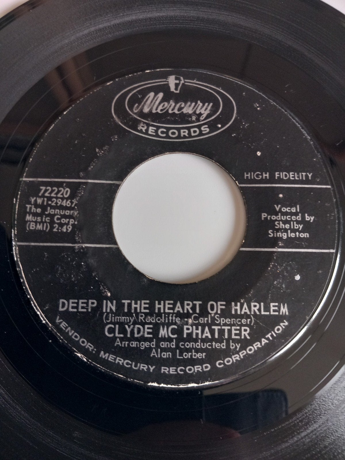 CLYDE MCPHATTER. DEEP IN THE HEART OF HARLEM. POPCORN 45 T, Ophalen of Verzenden
