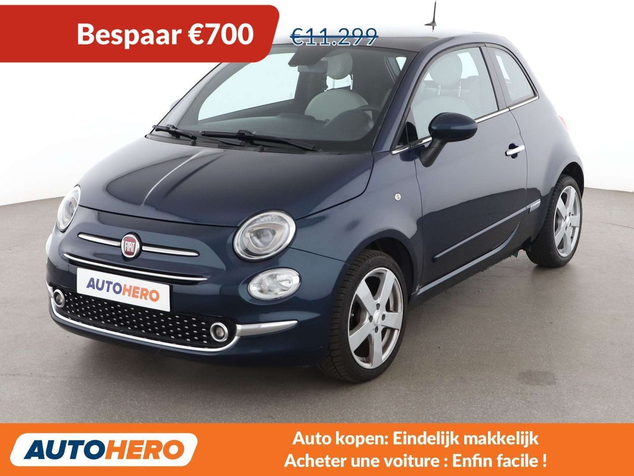 Fiat 500 1.2 Star (bj 2019), Auto's, Fiat, Voorwielaandrijving, 4 zetels, Gebruikt, Blauw