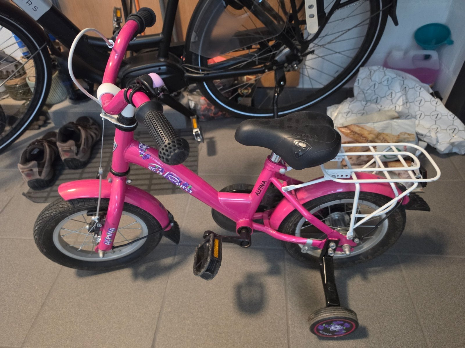 Alpina kleuter starter fiets roze, Fietsen en Brommers, Ophalen, Terugtraprem, Alpina Meisjesfiets, 14 inch of minder