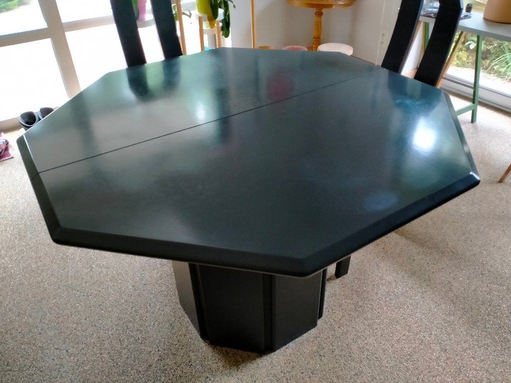 Vintage eettafel en stoelen, Huis en Inrichting, Tafels | Eettafels, Ophalen, Overige materialen, Gebruikt, Vijf personen of meer