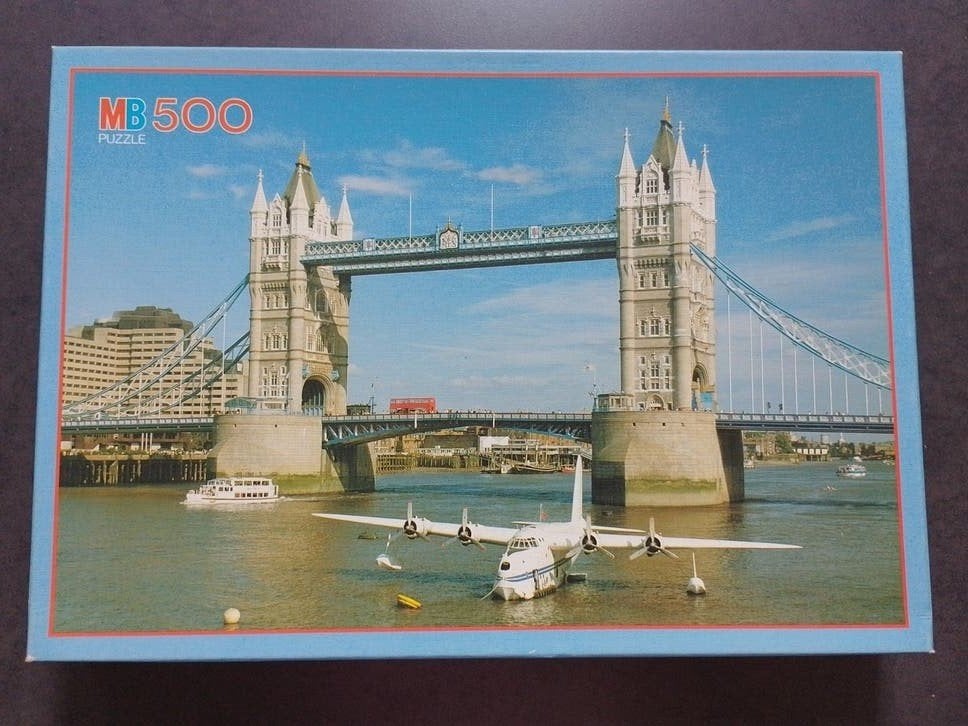 MB puzzel Tower Bridge 500 stuks, Ophalen, 500 t/m 1500 stukjes, Zo goed als nieuw, Legpuzzel