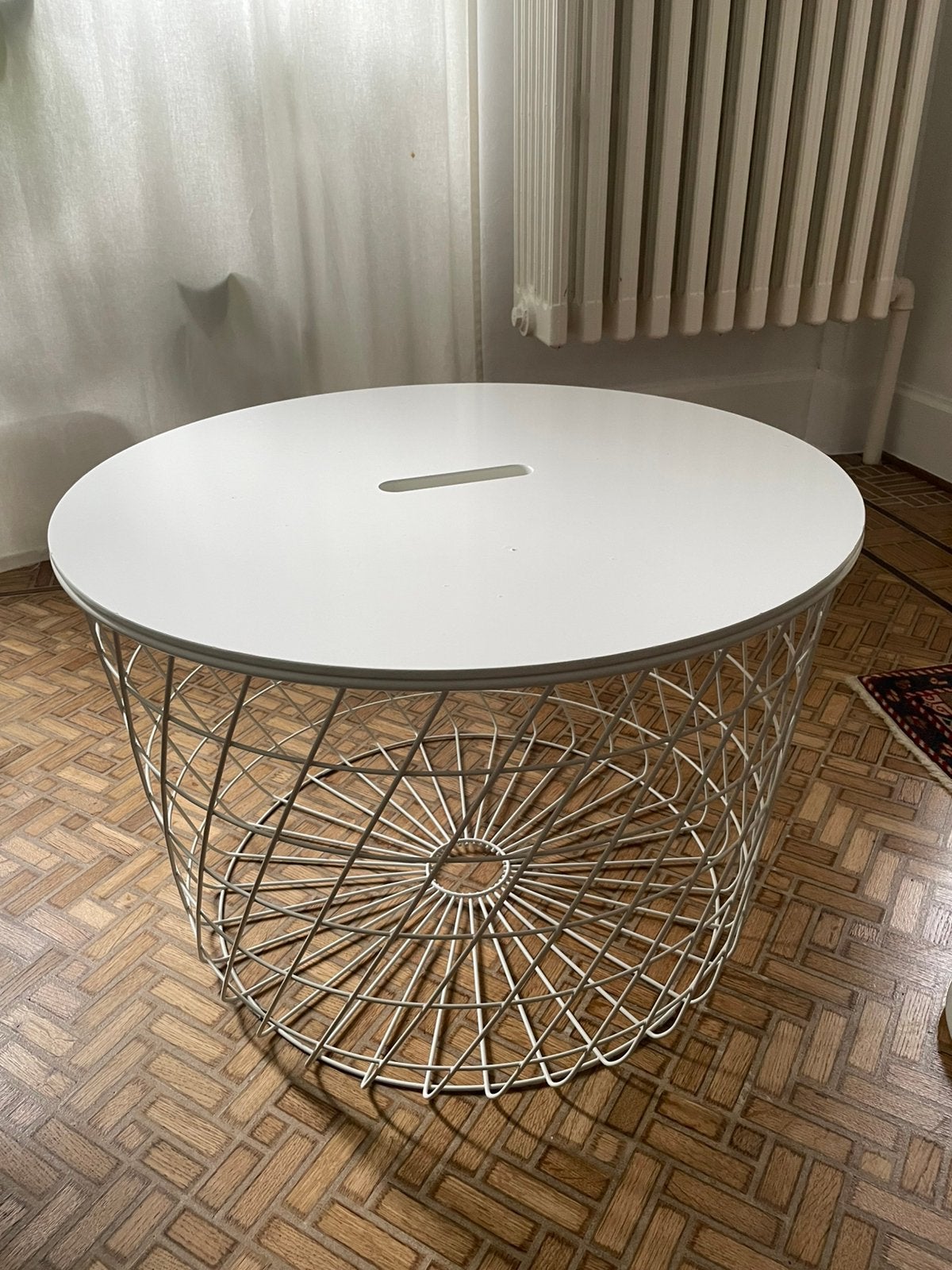 Witte salontafel/opbergtafel, Huis en Inrichting, Ophalen of Verzenden, Gebruikt