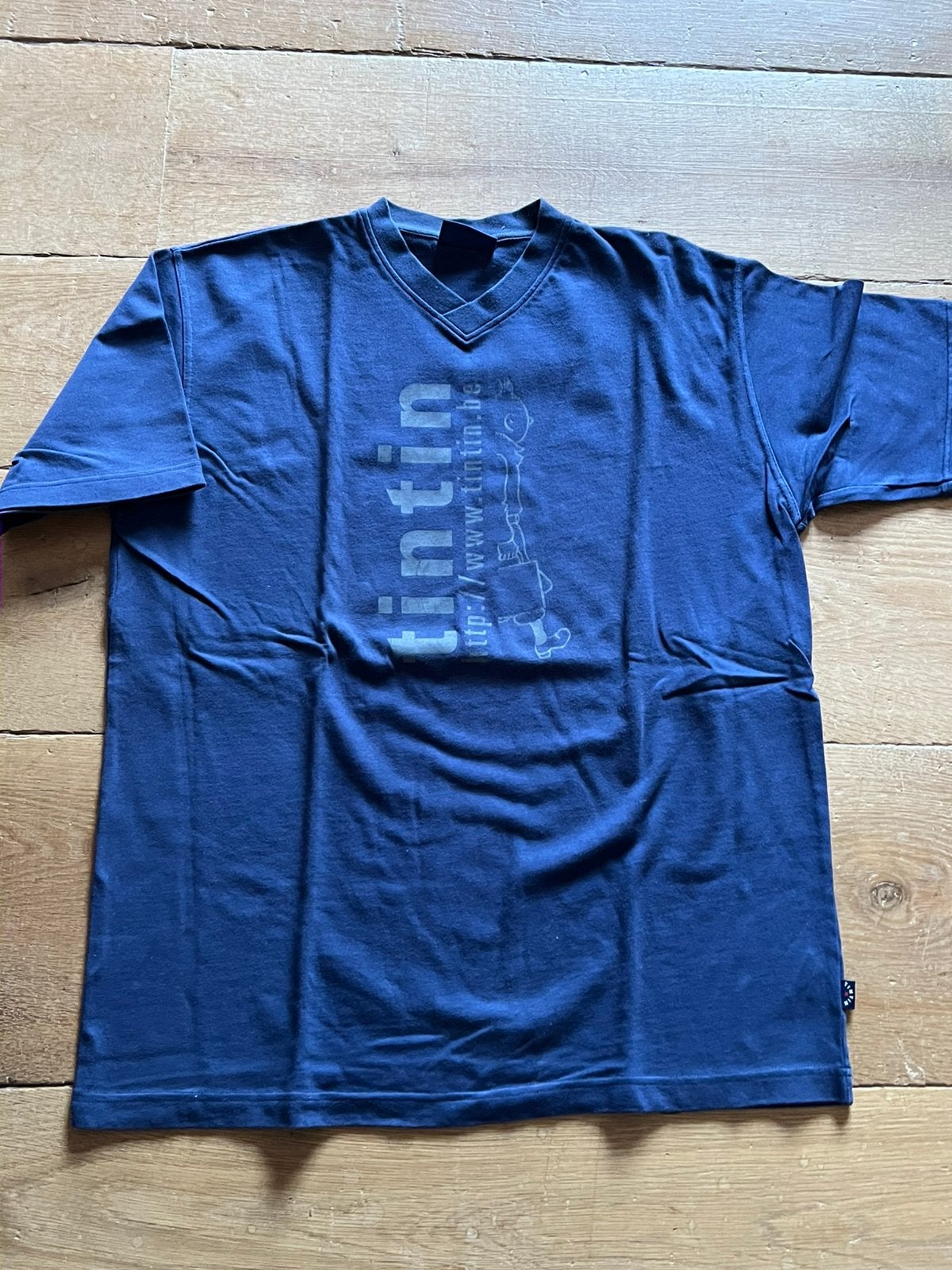 Warme T-shirt Tintin maat large, Kleding | Heren, Ophalen, Zo goed als nieuw, Maat 52/54 (L), Blauw